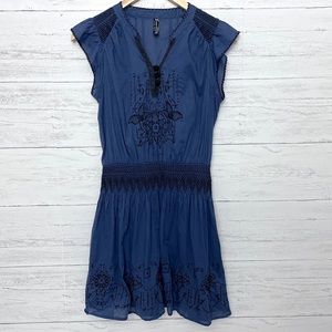 Free People Drop Waist Dress w/ Crochet Detail